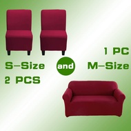 Plain 3 in 1 Set Sala Sofa Cover Set 2 Pcs S-Size Armless Sofa Cover and 2-Seater Armrest Sofa Cover