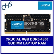 Crucial 8GB DDR5-4800mhz RAM for Laptops SODIMM - CT8G48C40S5 Limited Lifetime Warranty