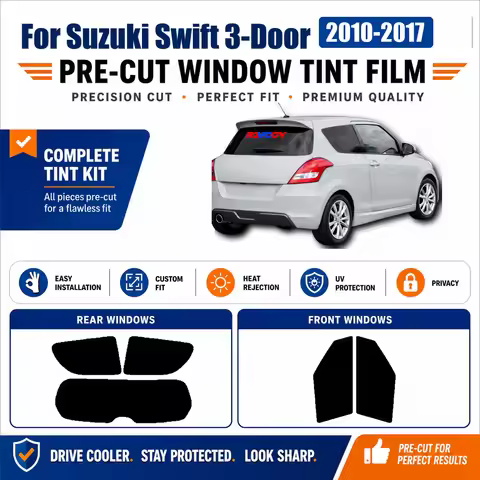 For Suzuki Swift 3-Door 2010-2017 Tailored Front Window Rear Window Window Tint Film Heat & UV Block