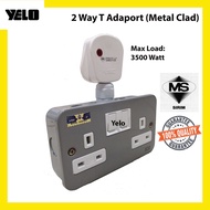 Ums 13A Plug 2 Gang Metal Socket Heavy Duty Portable Socket Extension Trailing Socket Metal Socket E