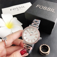 คลังสินค้าพร้อม! FOSSIL Originalผู้หญิงนาฬิกาแบรนด์Luxury Goldนาฬิกาผู้หญิงส่องสว่างสแตนเลสแฟชั่นสุภ