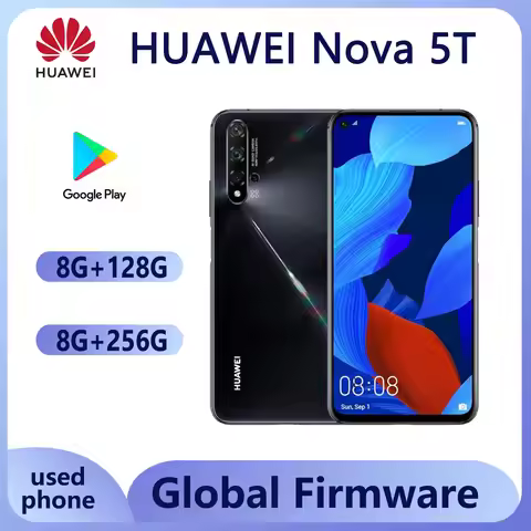 HUAWEI Nova 5T Smartphone Android ARM Mali-G76 Global Firmware Celular 32 mp Front camera full scree