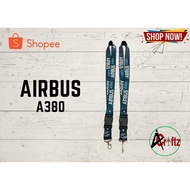 AVCRAFTZ AIRBUS A380 NAVY BLUE ID LACE AVIATION LANYARD FOR AVIATORS ENTHUSIAST AND AVGEEK