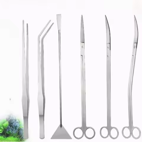 35cm/38cm Extended Aquatic Plant Tools Set Aquascaping Scissors Sand Flattener & Aquatic Plant Prune