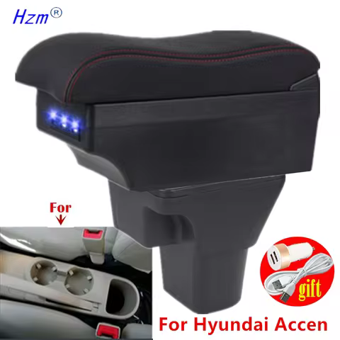 For Hyundai Accent Armrest Box For Hyundai Accent Verna Car Armrest box Storage box Interior Dedicat