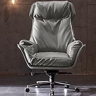 Big and Tall Smart Layers Executive Office Chair,High Back All Day Comfort Ergonomic Lumbar Support with Adjustable Lumbar Support High Back Executive Task Swivel Leather Chair,Grey Comfortable