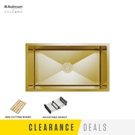 [CLEARANCE] Vulcano Series VN7046 Gold stainless steel handmade kitchen nano sink