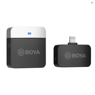BOYA BY-M1LV-D 2.4GHz Wireless Microphone System Transmitter + Receiver Mini Recording Mic Replacement for iOS Smartphones Tablets Vlog Recording Live Stream Video Conference Inter