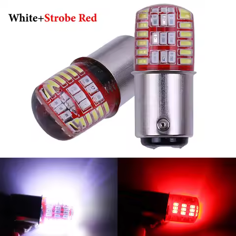10PCS 1157 Led BAY15D P21/5W Double color Strobe LED 3014 42 LED Flash light brake blink light Lamp 