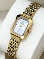 PABLO RAEZ นาฬิกาแฟชั่นของผู้หญิงควอตซ์นาฬิกาสายเหล็กสี่เหลี่ยม