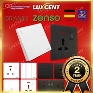  ZENSO Grande Wall Switch &amp; Socket Suis 20A 1/2/3/4 Gang 1/2 Way Doorbell Autogate Double Pole Flat Pin Universal