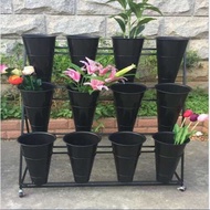 [48H Shipping]Large Flower Shop Multi-layer Flower Stand Flower Shop Shelves Wrought Iron Flower Sta