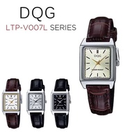 DQG Watches Ready Stock Retro Trend Quartz Leather Strap Women's  Small Square Watch Black Brown