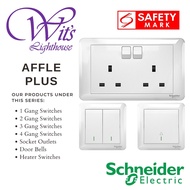 Schneider Affle Switch Socket Outlet Singapore Safety Mark Water Heater / Door bell press / 1/2/3/4 Gang 1/2 Way