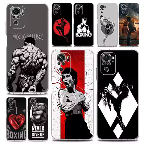 Muay Thai Boxing Gloves Phone Case For Xiaomi Redmi Note 14 13 12 4G 9 8 10 11 Pro Plus 5G 14C 13C 1