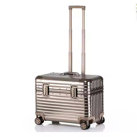 Suitcase Trip Cabin Small 100% Aluminum Metal Luggage Travel Wheeled Suitcases Camera Box Trolley Ca