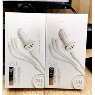 IN CAR CHARGER TRANYOO 3IN1 VS1 2.4A 2USB