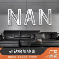 Glass Living Room Broken Home English Diamond Decorative Plate Crafts Words Letter logo Font Plate B