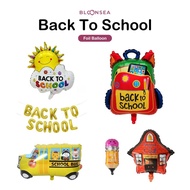 Back To School Foil Balloon Aluminum Banner School Bus Schoolbag Crayons Pensil Pen Welcome Kinderga