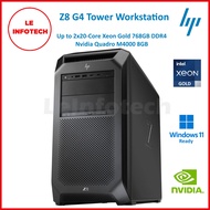 HP Z8 G4 Tower Workstation Desktop Up to 2x 20-Core Xeon Gold RAM 1.5TB DDR4 1TB NVMe Nvidia Quadro 2GB W11Pro Used