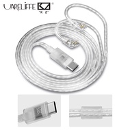 Uareliffe KZ Earphone Replacement Cable Type-C HiFi Sound Oxygen-Free Copper Silver-Plated Headset W