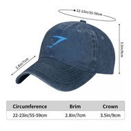 Gymshark logo Adult Washed Denim Hat Old Hat 100% Cotton Curved Brim Sun Hat Simple Casual All-Match Unisex Baseball Cap Adjustable Men Women Contrast Style Cap