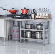 Stainless Steel Workbench Kitchen Cutting Table Single-Layer Gas Tank Operation Table Kitchen Stove 