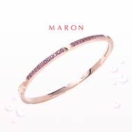 MARON - Happy Sign Bangle with Amethyst เงินแท้925 พลอยแท้