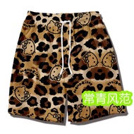 豹纹Hello Kitty短裤男女五分裤薄款透气宽松百搭篮球裤子潮27.3.5