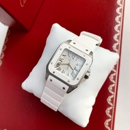 CARTIER  Sandus Santos Series W20122U2 White Plate Automatic Mechanical Men Women Same Style Watch