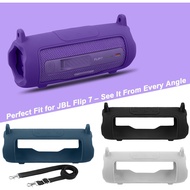 for JBL Flip 7 Portable Bluetooth Speaker Silicone Cover Case, Protective Carrying Holder for JBL Fl
