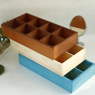Desktop Storage Multi-Grid Wooden Box Storage Box Solid Wood Succulent Wooden Box Creative Multi-Gri