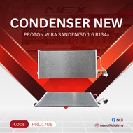 AIR COND CONDENSER NEW PROTON WIRA SD 1.6 R134a 16MM (SANDEN SYSTEM)