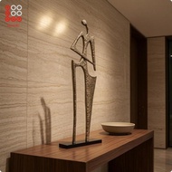 Lovoski Abstract Human Sculpture Elongated Standing Figure Ornament Marble Base Human Figure Sculptu