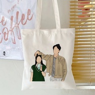 F4 THAILAND Canvas Tote Bag Girls Shopper Shoulder Bags Tuisyen Sekolah Tuition Bag - Bright Win Dew