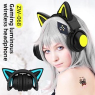 ZW-068 Gaming Headphones Luminous Wiress Cat Ear Headset