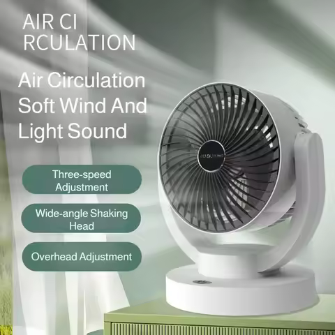 New USB Desk Air Circulator Fan, Rechargeable Strong Wind Table Fan, 3 Speed Oscillating Quiet Fan f