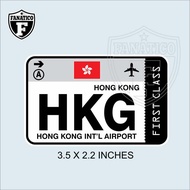 MechaNIX HKG Vinyl Sticker Intl Airport Code HKG Sign Sticker Travel Luggage
