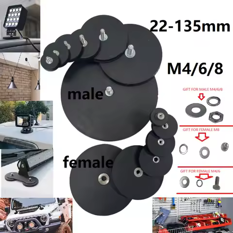 2PCS 22/43/66/88/135mm Bolt Magnetic Base Mount Bracket Clamp LED Work Light Bar Holder SUV Offroad 