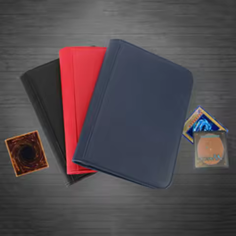 4 Pockets side Loading Zipper Card Album PU Leather 160 Cards Binder TCG Game With Sealed Fixed Pock