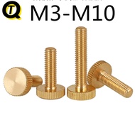 Brass Hand Screw Screw M3-M10 Copper Flat Head Knurled Hand Screw Screw Bolt M3M4M5M6 * 4 * 5 * 6 * 