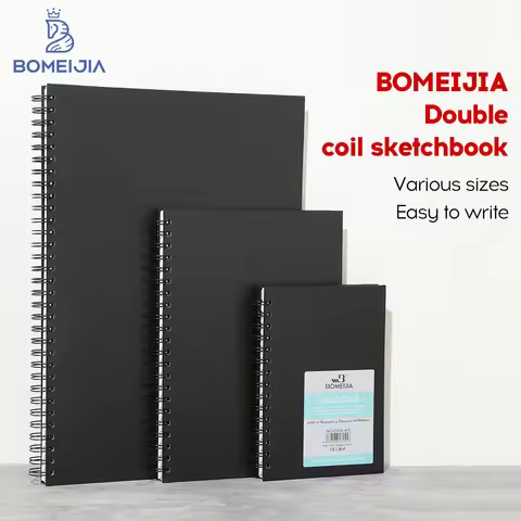 BOMEJIA 56 Sheets 120g Double Spiral Hardcover Blank Sketchbook A3 A4 A5 Thick Cardboard, Tearable