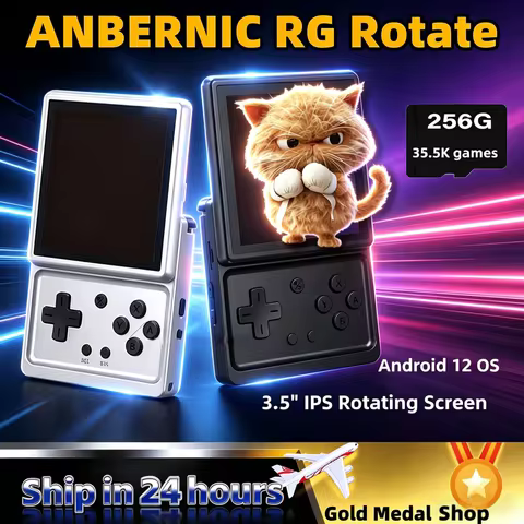 ANBERNIC RG Rotate RGRotate Portable Arcade Emulator Console Rotatable Handheld Game Console 3.5 IPS