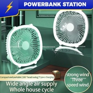 PSB_ USB Rechargeable 3in1 Desktop Fan Table Fan Kipas Berdiri Hanging Fan With Lamp Portable Mini Fan