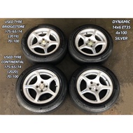 USED RIM DYNAMIC 14 INCH WITH TYRE 175/65/14 FOR AXIA MYVI SAGA FLX BLM VVT HONDA JAZZ CITY TOYOTA V