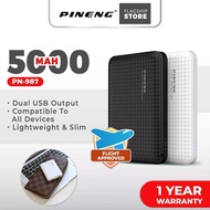 Pineng PN-987 5000mAh Mini Portable Powerbank Lightweight Slim Compact Pocket Size Powerbank PN987