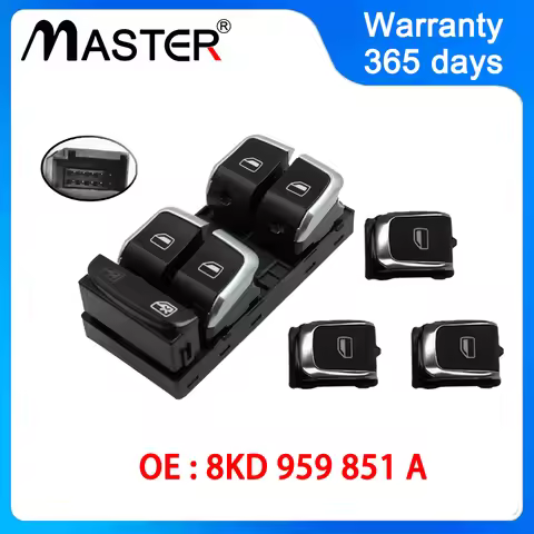 Chrome Master Window Electric Control Switch Button 8KD959851A For AUDI A4 S4 Q5 B8 Allroad 8KD 959 