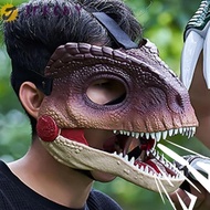 JEROMY 3D Dinosaur Mask, Movable Mouth Lifelike Dinosaur Mask Headwear, Funny Breathable Sound 3D Di