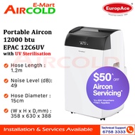 (PRE-ORDER) EuropAce Portable Aircon 12000BTU EPAC C6UV | EPAC12C6UV