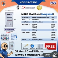 [SET DB] 3-Phase DB Metal Clad 12 Way – MCCB  Maxguard / EPS | Kotak DB 3 Fasa Heavy Duty